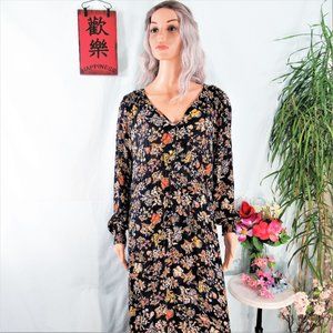 Relativity Maxi Wildflower Boho Long Sleeve Dress